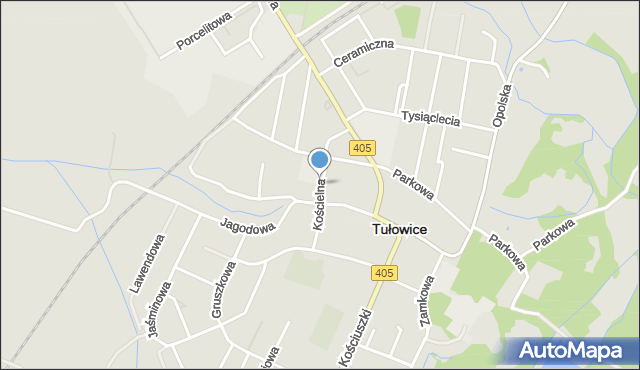 Tułowice powiat opolski, Kościelna, mapa Tułowice powiat opolski