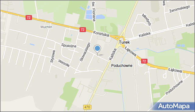 Turek, Konopnickiej Marii, mapa Turka