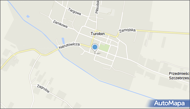 Turobin, Kościelna, mapa Turobin