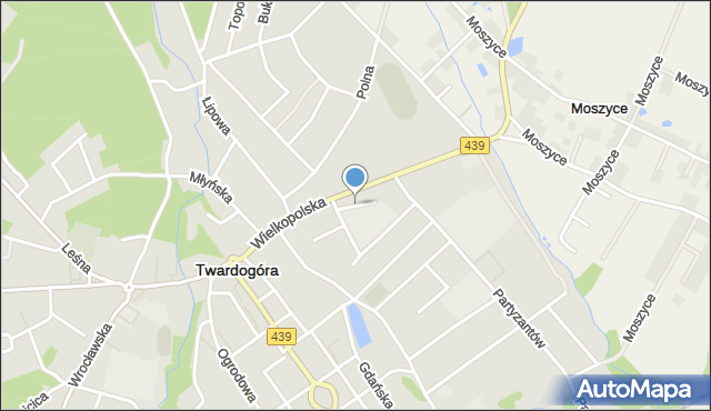 Twardogóra, Kochanowskiego Jana, mapa Twardogóra