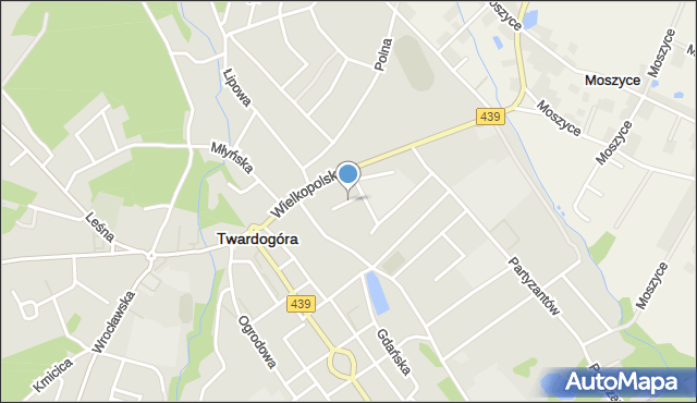 Twardogóra, Kołłątaja Hugo, mapa Twardogóra