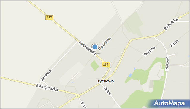 Tychowo powiat białogardzki, Koszalińska, mapa Tychowo powiat białogardzki