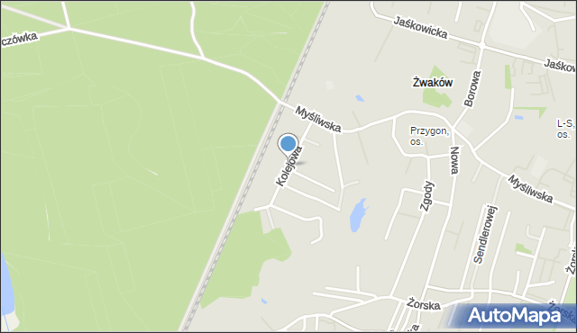 Tychy, Kolejowa, mapa Tychów