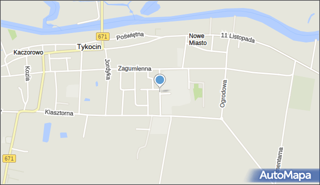 Tykocin, Kochanowskiego Jana, mapa Tykocin