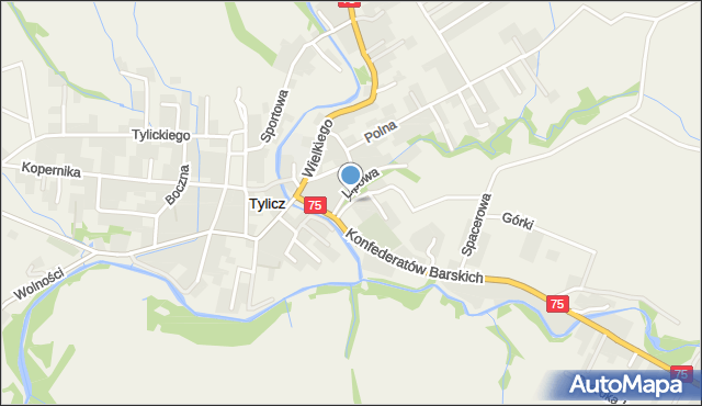 Tylicz, Konfederatów Barskich, mapa Tylicz