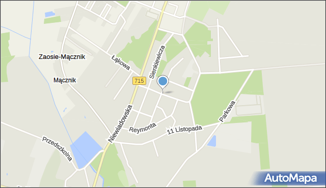 Ujazd powiat tomaszowski, Konopnickiej Marii, mapa Ujazd powiat tomaszowski