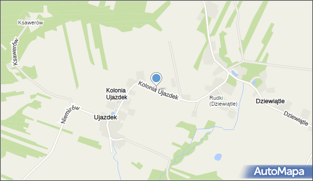 Ujazdek, Kolonia Ujazdek, mapa Ujazdek