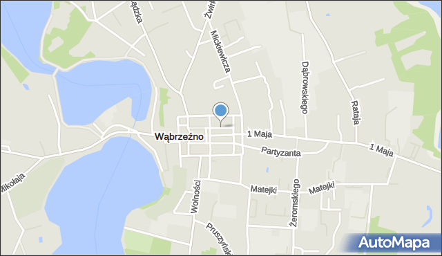 Wąbrzeźno, Kościuszki Tadeusza, gen., mapa Wąbrzeźno