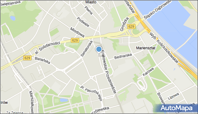 Warszawa, Kozia, mapa Warszawy