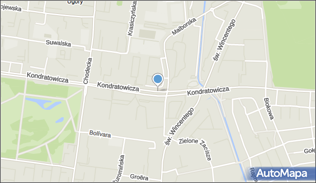 Warszawa, Kondratowicza Ludwika, mapa Warszawy