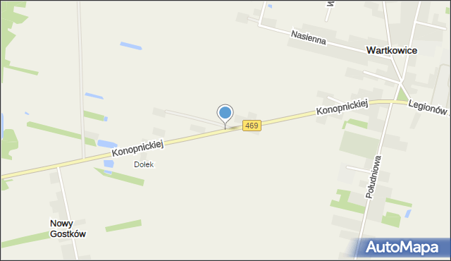 Wartkowice, Konopnickiej Marii, mapa Wartkowice