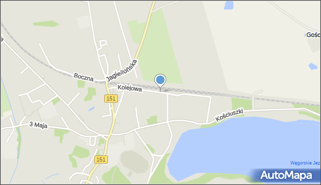 Węgorzyno, Kolejowa, mapa Węgorzyno