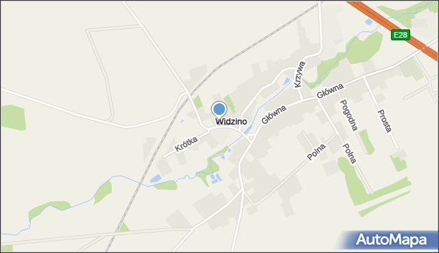 Widzino, Kolejowa, mapa Widzino