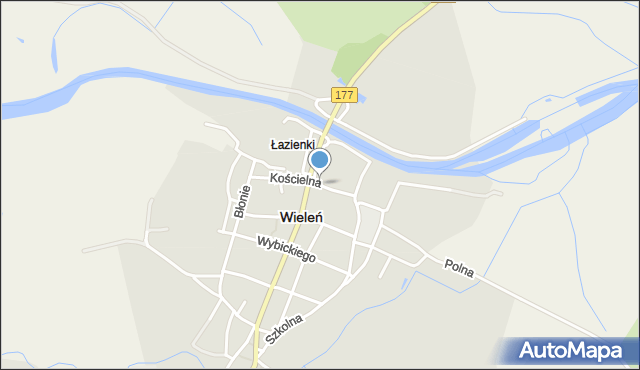Wieleń powiat czarnkowsko-trzcianecki, Kościelna, mapa Wieleń powiat czarnkowsko-trzcianecki