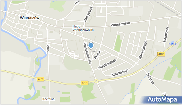 Wieruszów, Kochanowskiego Jana, mapa Wieruszów