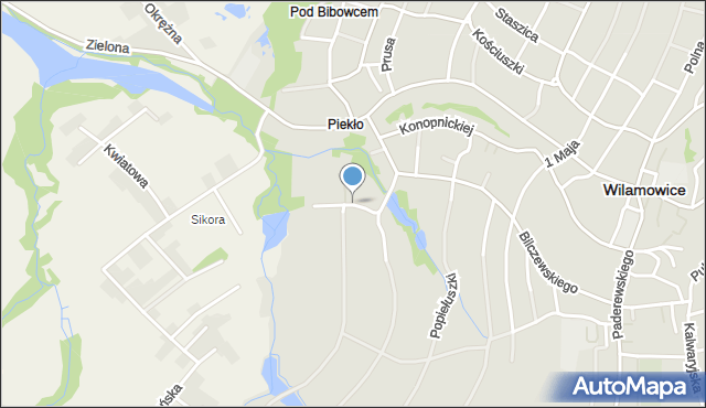 Wilamowice powiat bielski, Kosmonautów, mapa Wilamowice powiat bielski