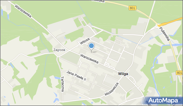 Wilga, Kochanowskiego Jana, mapa Wilga