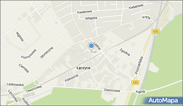 Wiry gmina Komorniki, Kolejowa, mapa Wiry gmina Komorniki