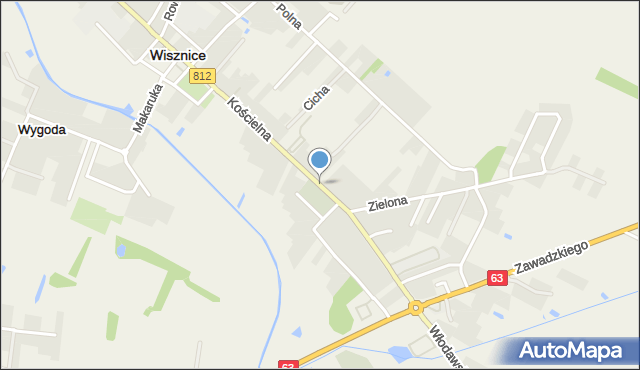 Wisznice, Kościelna, mapa Wisznice