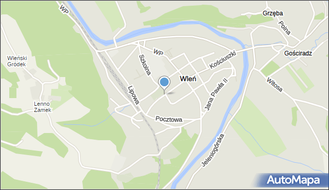 Wleń, Kościelna, mapa Wleń