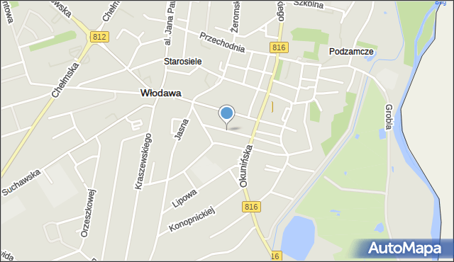 Włodawa, Kotlarska, mapa Włodawa