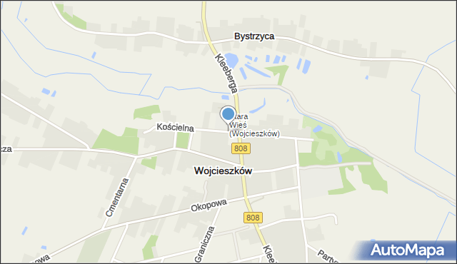 Wojcieszków, Kościelna, mapa Wojcieszków