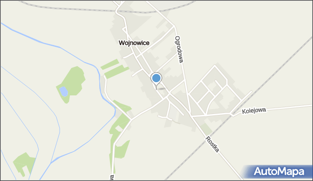 Wojnowice gmina Krzanowice, Kościelna, mapa Wojnowice gmina Krzanowice