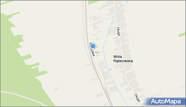 Wola Rębkowska, Kolejowa, mapa Wola Rębkowska