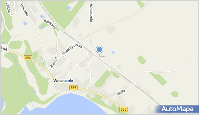 Woszczele, Kolonia Górna, mapa Woszczele