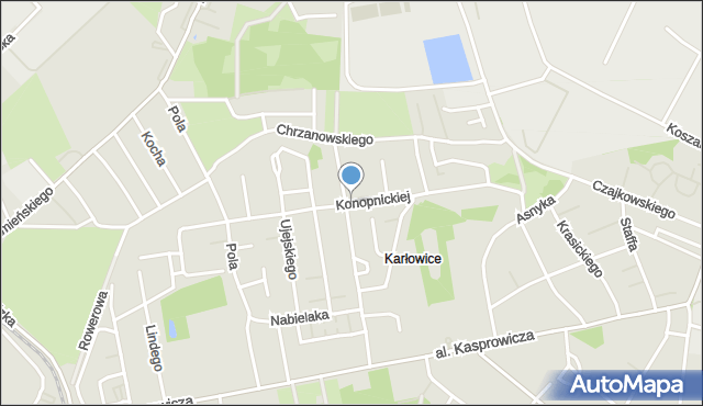 Wrocław, Konopnickiej Marii, mapa Wrocławia