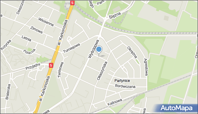 Wrocław, Końska, mapa Wrocławia