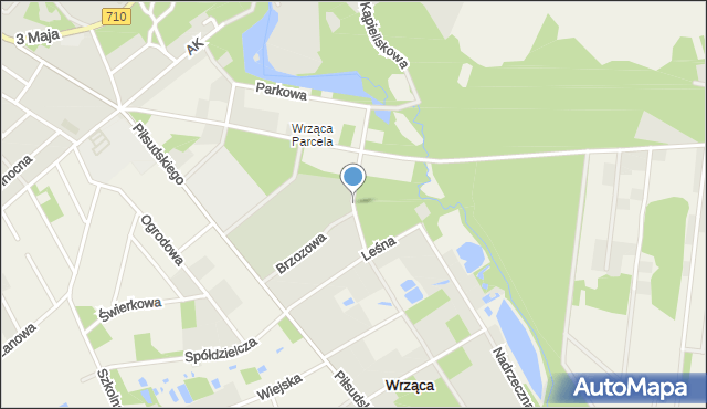 Wrząca gmina Lutomiersk, Komunalna, mapa Wrząca gmina Lutomiersk