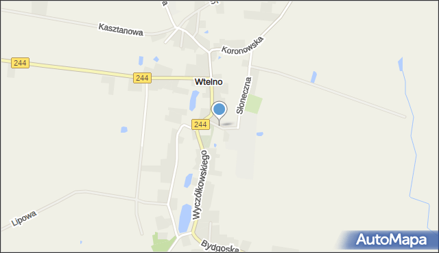 Wtelno, Kościelna, mapa Wtelno