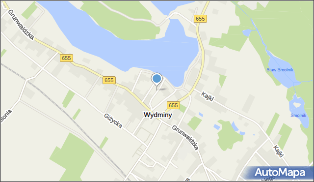 Wydminy, Kościelna, mapa Wydminy