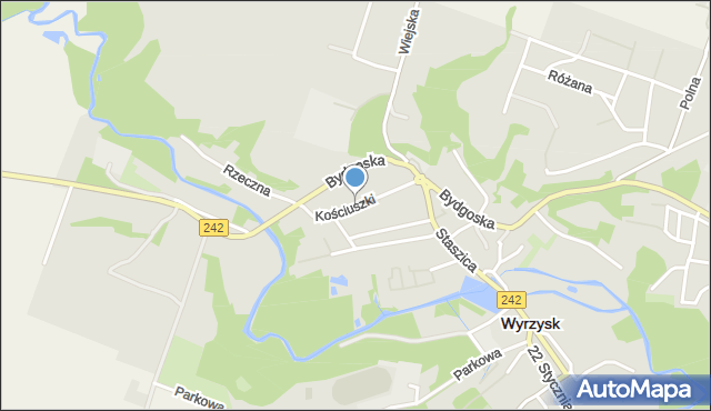 Wyrzysk, Kościuszki Tadeusza, gen., mapa Wyrzysk