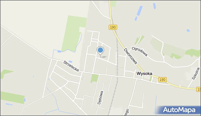 Wysoka powiat pilski, Kościuszki Tadeusza, gen., mapa Wysoka powiat pilski