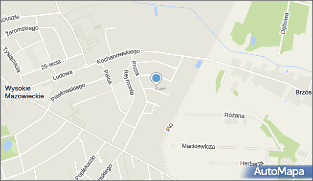 Wysokie Mazowieckie, Kopernika Mikołaja, mapa Wysokie Mazowieckie