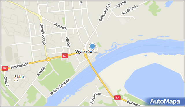 Wyszków, Kościelna, mapa Wyszków