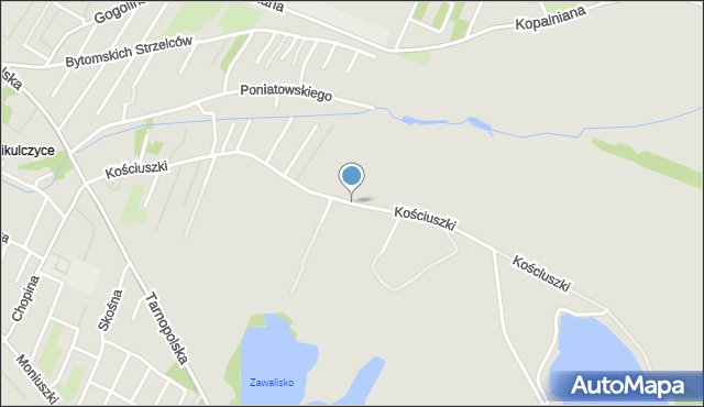 Zabrze, Kościuszki Tadeusza, gen., mapa Zabrza