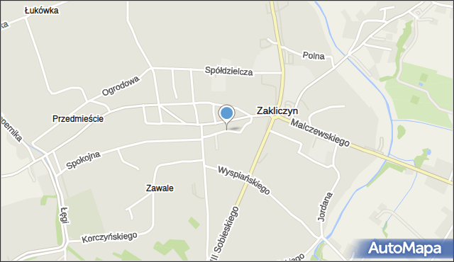 Zakliczyn powiat tarnowski, Kościuszki Tadeusza, gen., mapa Zakliczyn powiat tarnowski