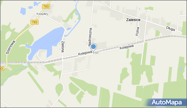 Zalesice gmina Przyrów, Kolejowa, mapa Zalesice gmina Przyrów