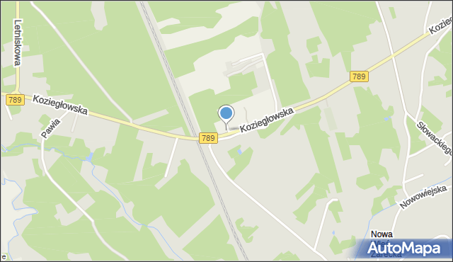 Żarki-Letnisko, Koziegłowska, mapa Żarki-Letnisko