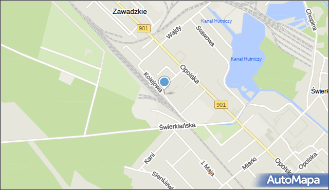 Zawadzkie, Kolejowa, mapa Zawadzkie