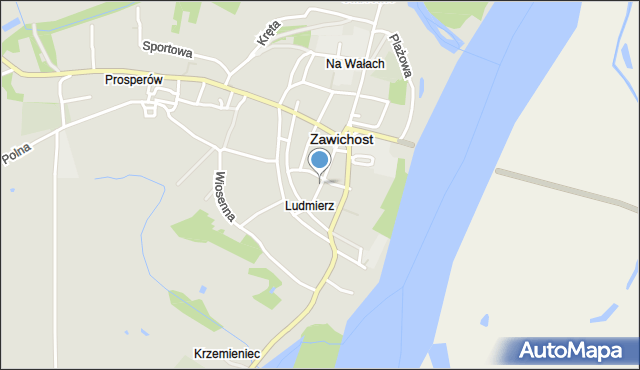 Zawichost, Kościuszki Tadeusza, gen., mapa Zawichost