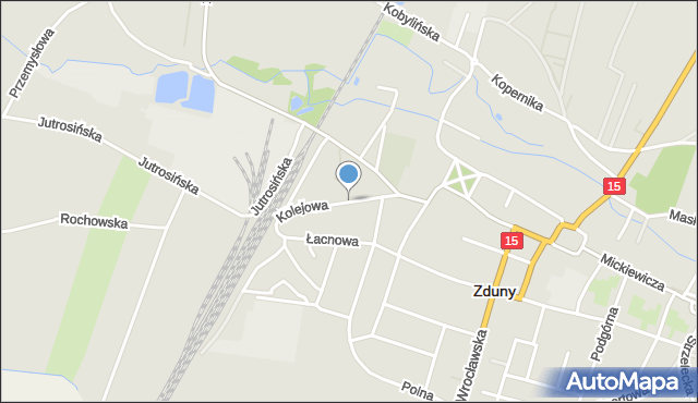 Zduny powiat krotoszyński, Kolejowa, mapa Zduny powiat krotoszyński