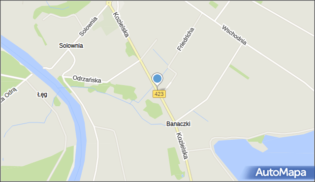 Zdzieszowice, Kozielska, mapa Zdzieszowice