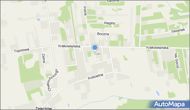 Żelechów gmina Żabia Wola, Konwaliowa, mapa Żelechów gmina Żabia Wola