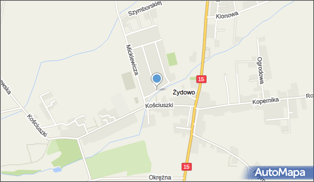Żydowo gmina Czerniejewo, Kochanowskiego Jana, mapa Żydowo gmina Czerniejewo