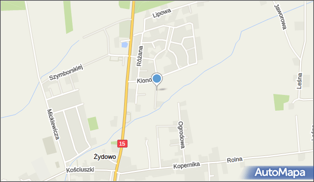 Żydowo gmina Czerniejewo, Konwaliowa, mapa Żydowo gmina Czerniejewo