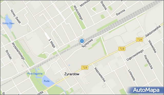 Żyrardów, Kolejowa, mapa Żyrardów